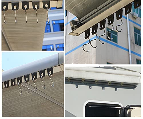 Ganci Tubo di Collegamento-KIMISS Clip per tenda esterno, 10 pezzi Ganci per tende sole portatili Appendiabiti Organizer Rack Facile installare per RV