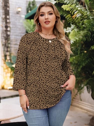 Image of Chulianyouhuo Womens Plus Size Tops 3 /4 Sleeve Casual T Shirts