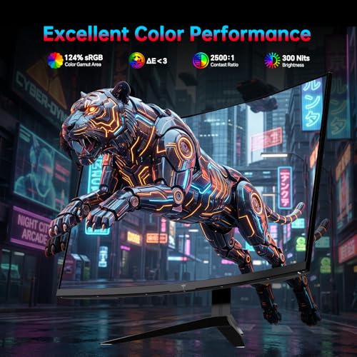 Image of KTC 27 Inch 240Hz Curved Gaming Monitor, 2K QHD 2560x1440P Computer Monitor with 1000R, 2500:1 Contrast, Adaptive Sync, DP 1.4, HDMI 2.0, VESA, Tiltable, H27S25E