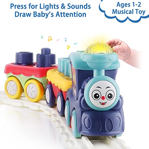 Iplay, Ilearn TR-TRAN-304 Toddler Musical Train Set Toys, Kids First Electric Railway Tracks Playset thumb #1