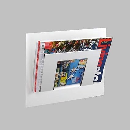 THE BESTSELLERS 4013 Metal Single Tier Magazine Holder, Letter Rack, Document Holder (White)