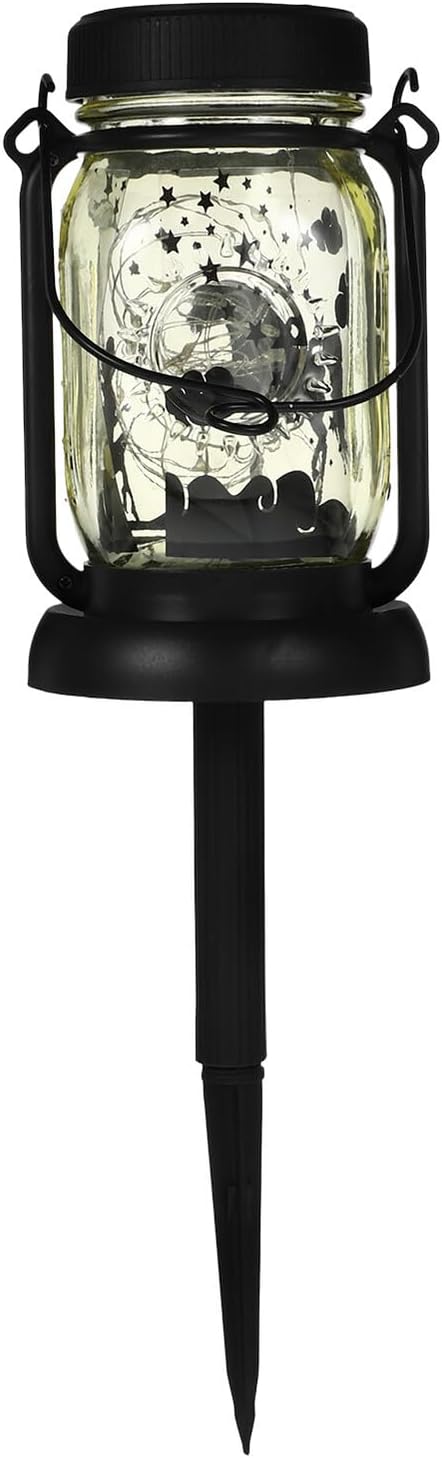 2pcs Solar Jar Lanterns Solar Powered LED Outdoor Hanging Garden Lights Decorative Yard for Patio and Porch