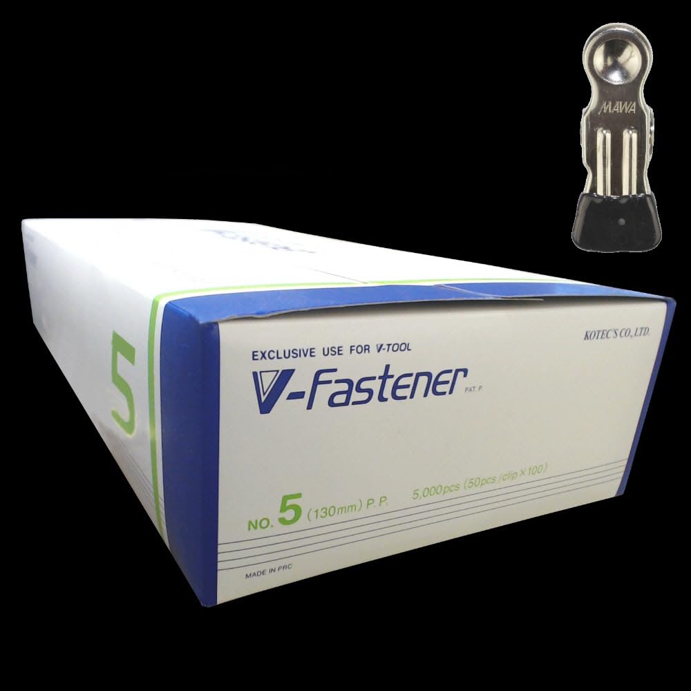 V-TOOL Fastener No.5 Sicherheitsfäden Länge 130 mm PP 5.000 Stück plus Clip