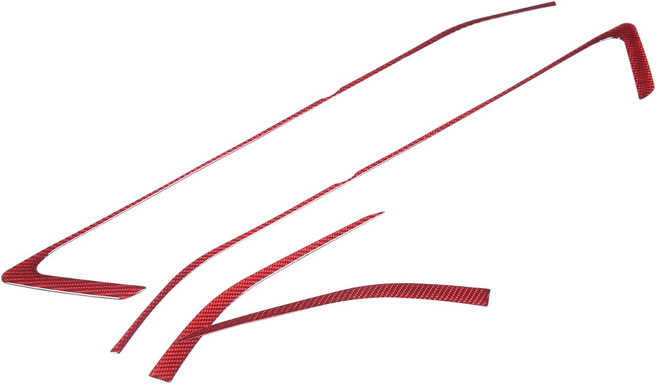 Daeiclru Real Carbon Fiber Car Interior Door Panel Trim Strip Compatible with Chevrolet Corvette C8 Stingray 2020-2023, Inner Door Panel Decorative Accessories (Red)