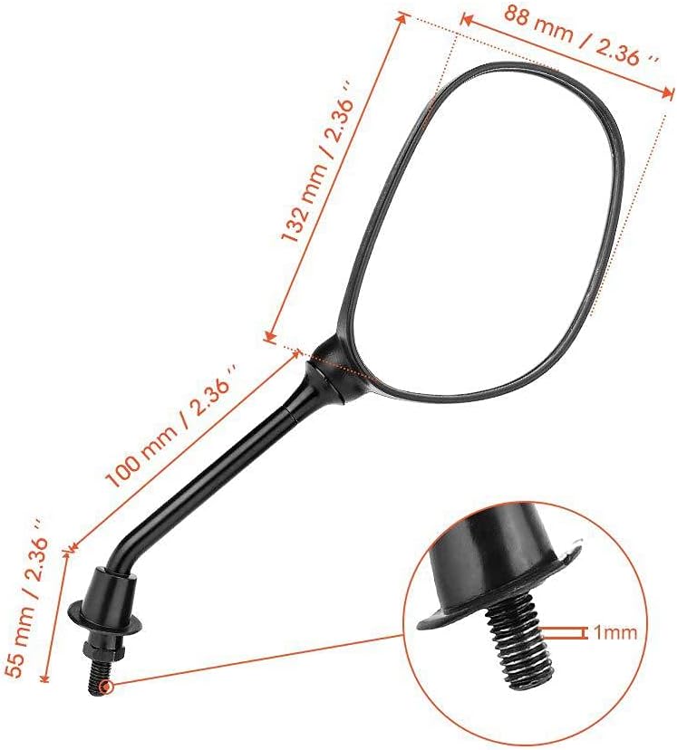 Buy Spauto Atv And Motorcycle Rear View Mirrors For 7 8 Inch Handlebars 360 Degrees Ball Type Adjustment Compatible With Scooter Dirt Quad Bike Polaris Sportsman Scrambler Fourtrax Snowmobile Bicycle Online In Indonesia B08m97ww3t