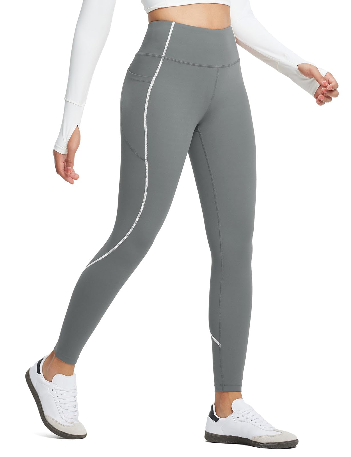 baleaf Leggings for Women with Pockets Tummy Control Compression Workout Athletic Running High Waisted Yoga Pants