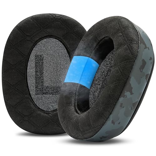 WC Freeze V2 G Pro X – Coussinets d'oreille inclinés en Gel rafraîchissant compatibles avec Logitech G Pro X Series par Wicked Cushions | Coussinets inclinés pour Un Confort extrême | Black Camo