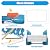 12 Steps Attic Ladder Pull Down System, Wall Mounted Retractable Folding Escalator, Telescopic Attic Ladder with Handrail, Load Capacity 881lbs, for Home Indoor Outdoor, Blue and White
