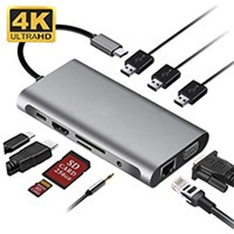 Hub USB C 15 w 1 koncentratory typu C z bezprzewodowym ładowaniem 4K HDMI adapter USB 3.0 SD/TF czytnik kart USB-C zasilanie 15 w 1