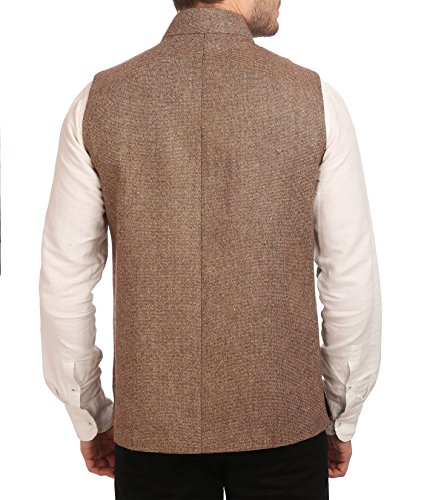 Image of WINTAGE Men's Tweed Bandhgala Festive Nehru Jacket Waistcoat -7 Colors