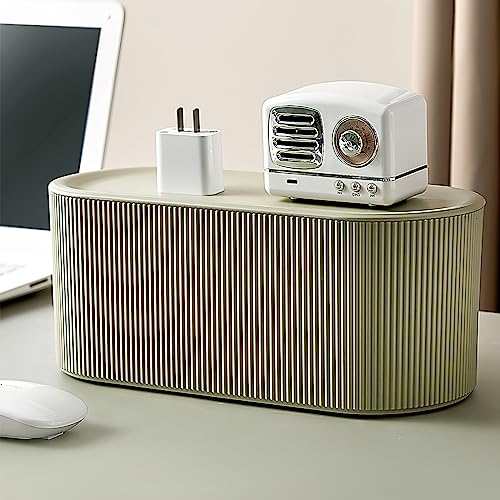 Kabelbox, DAWRIS Kabel Organizer Box Mit Deckel Kabelmanagement ABS-Kunststoff Kabelmanagement Box Multifunktional Überspannungsschutz Für Kabel Steckdosenleisten (Grün)