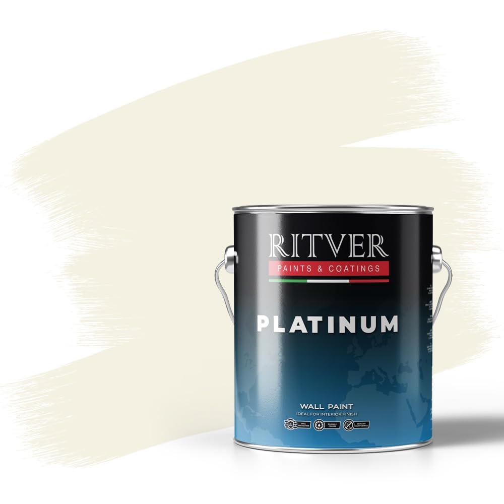 – RITVER Premium Water-Based Wall Paint Emulsion – 3.6 Liter – Magnolia RP-102 – Odorless, Drip & Splash Resistant, High Opacity, Matte Finish – Eco-Friendly Indoor Paint for Elegant & Warm Interiors