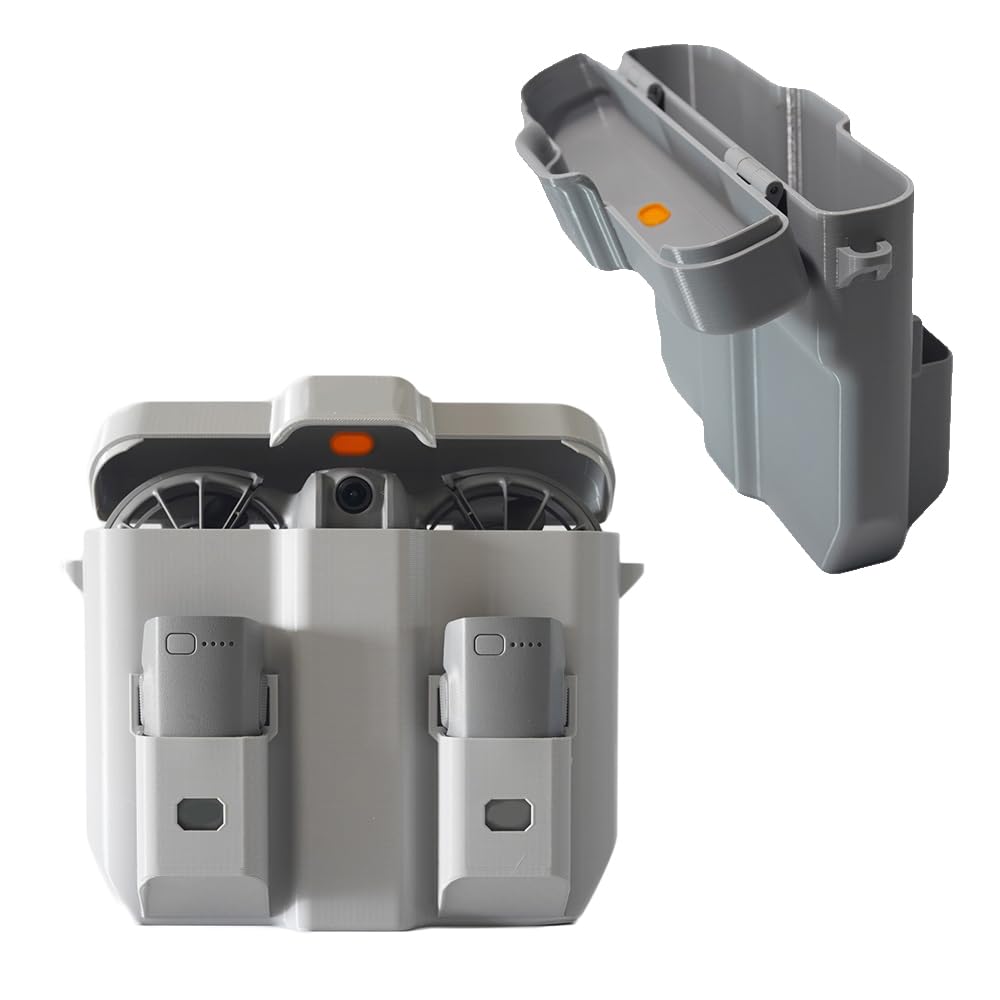 Custodia protettiva per drone DJI Neo 2, protezione anti-pressione, stampa 3D, custodia protettiva con 2 scomparti per batterie per drone Neo 2, robusta e non facilmente danneggiata