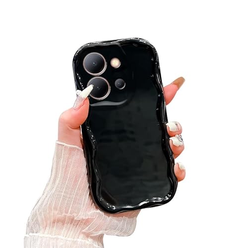 TRIPLE RIVER�EFor POCO X8 Pro �P�[�X �N���A �E�F�[�u �g�^ �Ȃ݂Ȃ� �J�o�[ ���� �g�� �ϏՌ� TPU �\�t�g�P�[�X ���� ������ For ���� �V���I�~ X8 �v�� (�u���b�N)