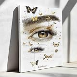 Windmuk Eyebrow Art Canvas Print for Beauty Salons,Brow Technicians Decor,Makeup Room Wall Art,Ideal Gift for Aestheticians and Makeup Lovers,Beauty Decor,8in x12 in-Ready to hang