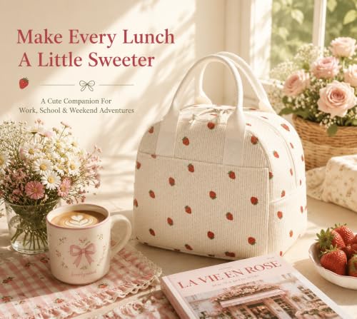 Image of LOVELYWIND Lunch Box for Women Cute Lunch Bags for Women Lunch Tote Bags Reusable Insulated Lunch Box Large Capacity Reusable Insulated Cooler for Work or Travel Gifts or Beach