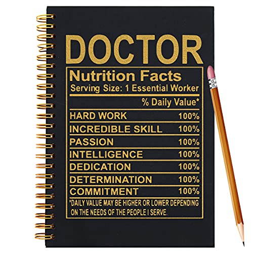 Slothoem Doctor Nutrition Facts | Inspirational Doctor Spiral Notebook Journal | Motivationa Birthday Christmas Gift for Doctor