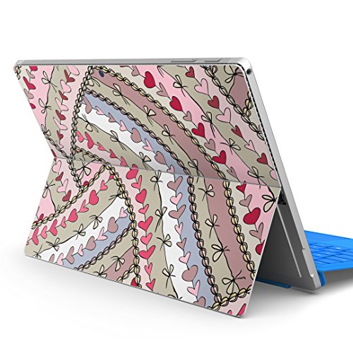 igsticker Surface pro7 (2019) pro6 pro2017 pro4 専用 スキンシール サーフェス ノートブック ノートパソコン カバー ケース フィルム ステッカー アクセサリー 保護 005120 チェック・ボーダー ハート