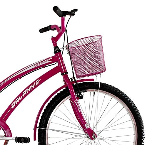 Bicicleta Aro 24 Feminina Susi Rosa Pink Com Para-lama e Cesta