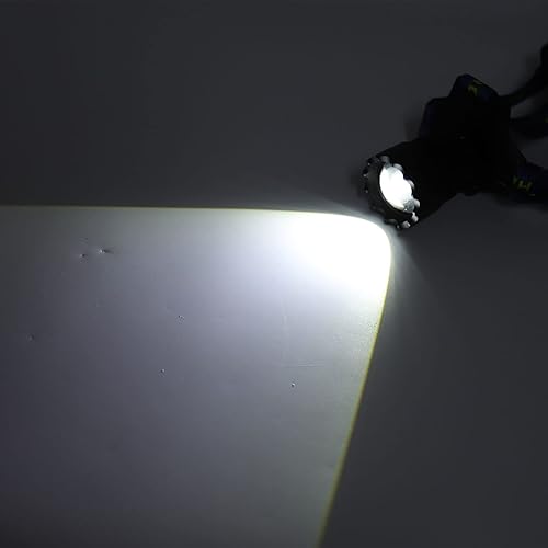 Miniatura 9 de Linterna frontal recargable por USB, 3000lm 90 grados ajustable manos linterna para acampar al aire libre senderismo correr iluminación de