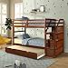 Harper&Bright Designs Twin-Over-Twin Trundle Bunk Bed with 4 Storage Drawers (White)