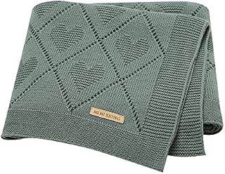 Hadetoto Baby Blanket 100% Cotton Baby Cellular Blanket - Dark Green
