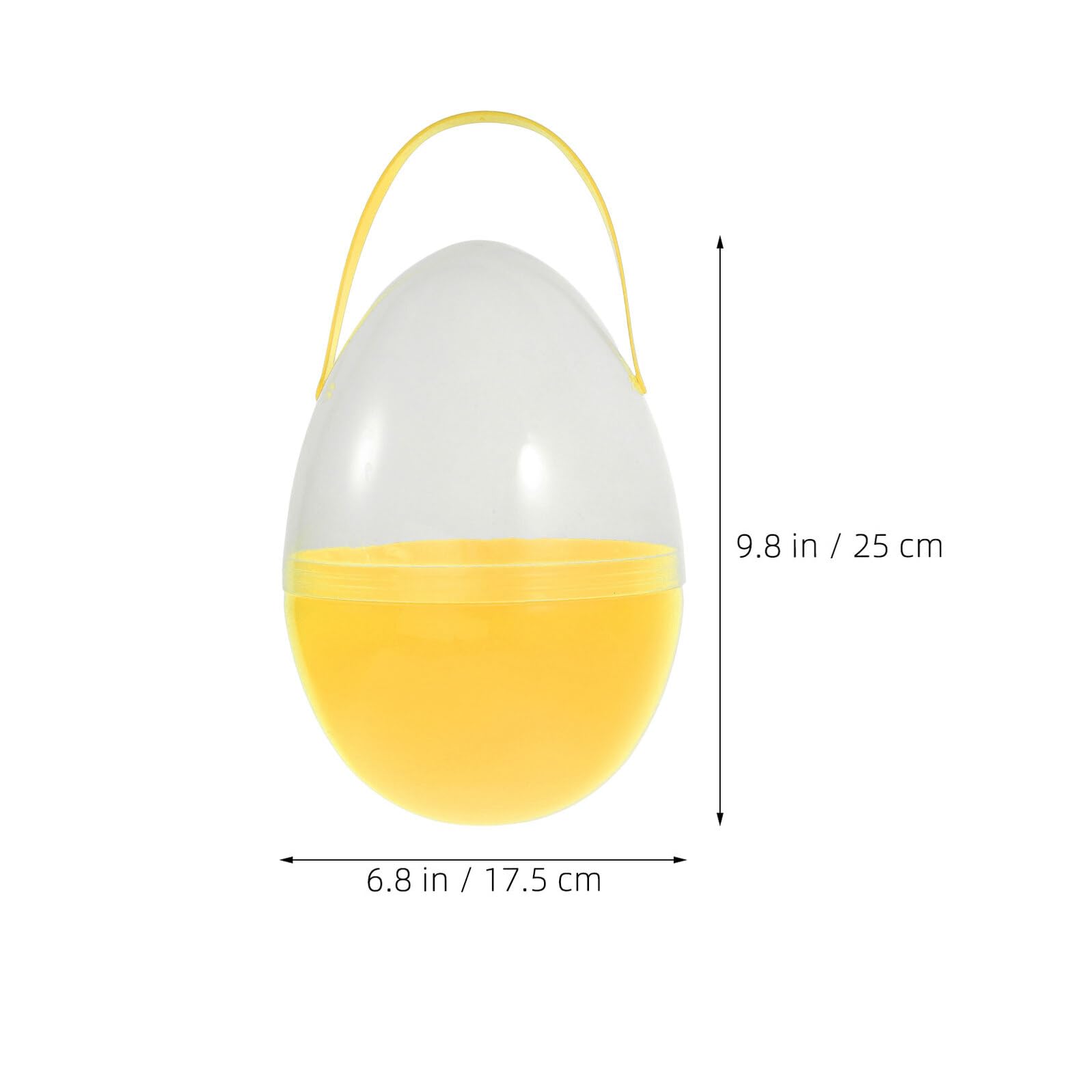 Amosfun Uova di Pasqua in Plastica Trasparente da 25 Cm con Manico Set da 3 Pezzi Uova Giganti Riempibili per Dolcetti Decorazione Pasquale Leggera e Festa Primaverile