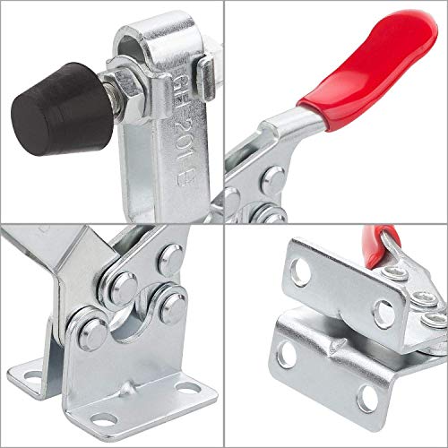 8Pack Hand Tool Toggle Clamp, 201B Antislip Red Horizontal Clamp, 220Lbs Holding Capacity Quick Release Toggle Clamp For Table Saw Jointing Jig, Door And Box #TOP2
