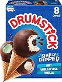 Drumstick, Simply Dipped Variety (Vanilla, Vanilla Fudge, Mint), 8 Count (Frozen)