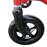 Lightweight Folding Wheelchair, PALDIN self propelled Portable Wheelchair with Running Brakes, Removable Footrests, Armrest(Red) - Image 4