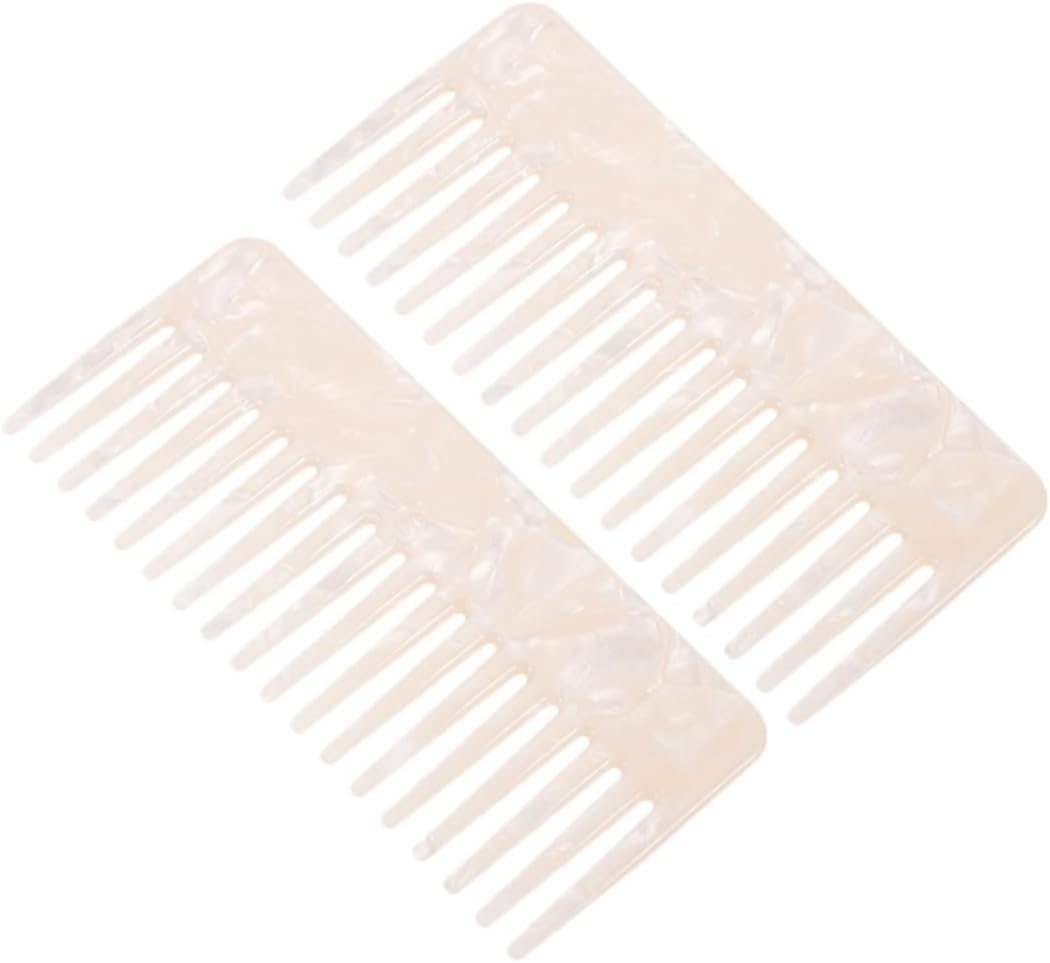 BeauprettyCurl Comb 2pcs Anti-static Comb Tooth Comb for Wet Hair Curly Hair Comb Tooth Comb Detangler Teasing Comb Tooth Combs for Women European and American Jianzhi Acetate Sheet