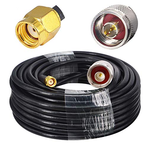 YOTENKO Low Loss N Male to RP SMA Male Low Loss Antenna Coax Cable SMA N Male Pigtail 10M for 3G/4G/LTE/Ham/GPS/RF Radio to Antenna or Surge Arrester Use