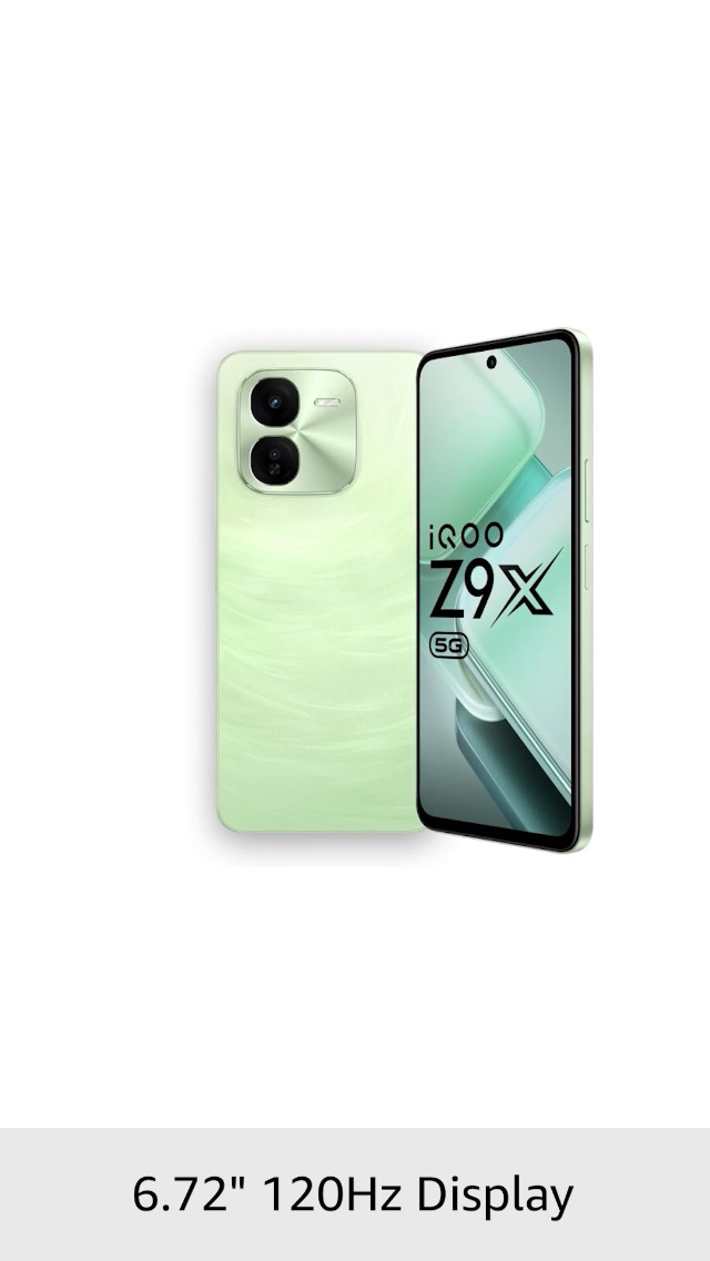 5G iQOO Z9x 5G (Tornado Green, 6GB RAM, 128GB Storage) | Snapdragon 6
