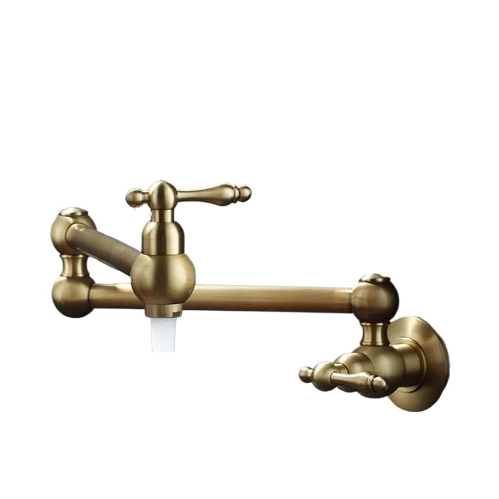 Ewsdsfs Antique Pot Filler Tap Wall Mounted Foldable Kitchen Faucet Single Cold Kitchenl Sink Rotate Folding Spout Brass Material