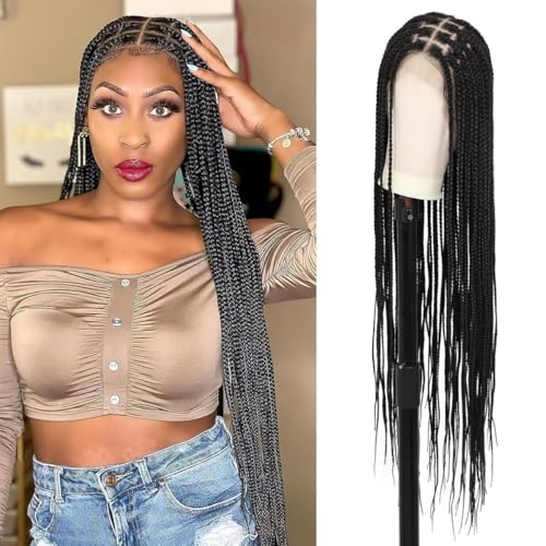 Brinbea 360° HD Full Lace Knotless Braided Wigs for Black Women