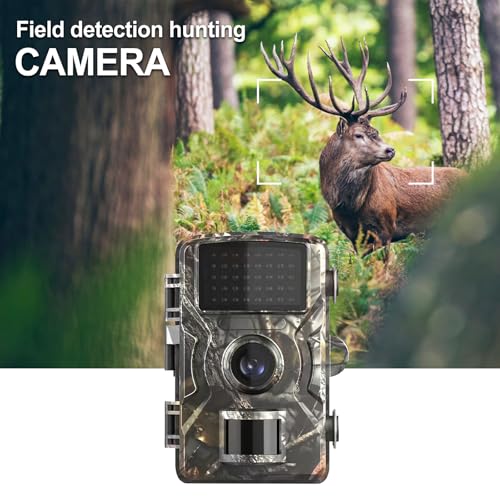 HNCY 4K Video Wildtierkamera, 60MP Full HD WLAN Wildkamera, Bewegungssensor, Nachtsicht, 0,8s Auslösezeit, Wildkamera mit 32G Speicherkarte & Kartenleser IP66 Wasserdicht