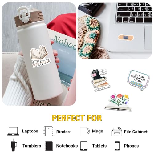 Calcomanías para amantes de los libros: decora tu termo y laptop con estilo 5