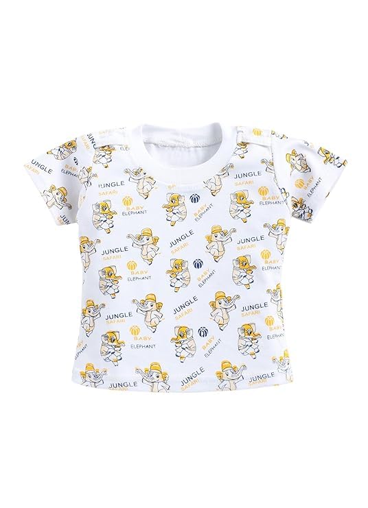 Image of Mommy Club Baby Boy's & Baby Girl's Jumbo The Elephant Dungaree For 0-6Months Baby || Dress Clothes For Baby Boy And Baby Girl (Yellow, 0-6 Months)