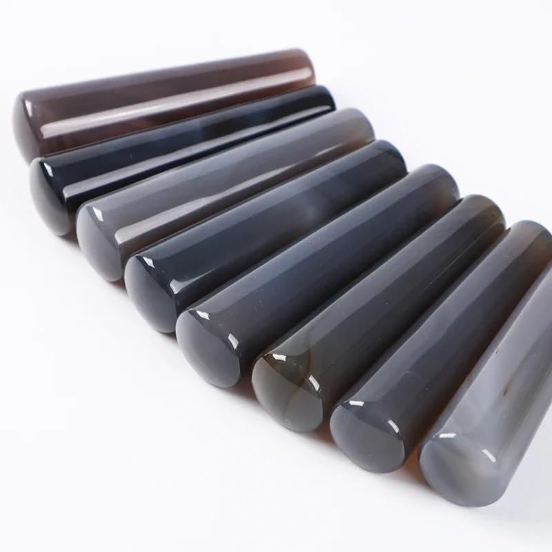 Natural Agate Pestle, Grinding Stick for Mortar Bowl, Durable Stone Grinder for Powdering Herbs Spices Seeds in Kitchen Lab(Length 180mm)