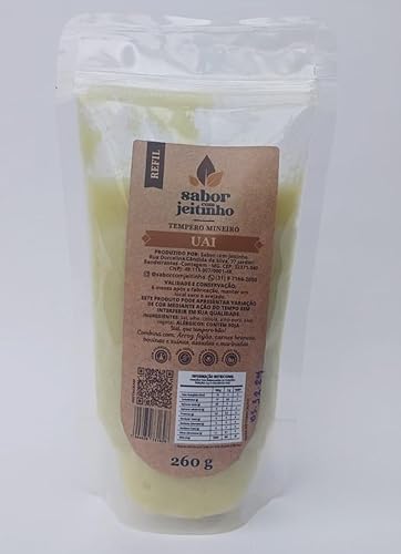 Tempero Mineiro UAI, Caseiro, Refil, Natural, Sem Glúten, Vegano, Alho, Cebola, Alho Poró