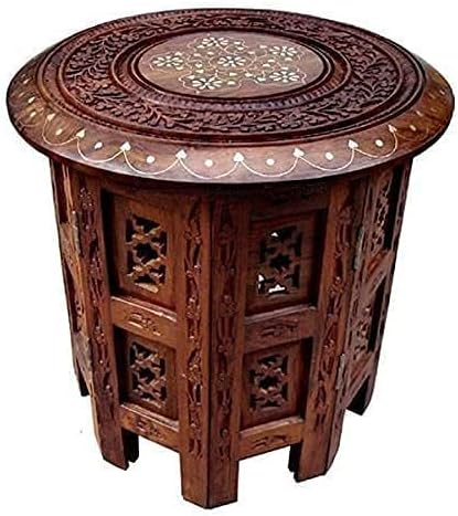 SURPRISE INTERIORS Handcrafted Wooden Round Foldable Table - Sheesham Wooden Round Shape