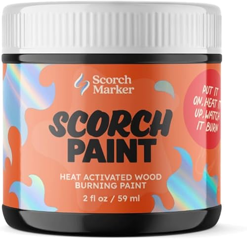 Scorch Marker SCORCH PAINT - Pintura para quemar madera para manualidades, plantillas, proyectos de bricolaje y pirografía, a base de agua, segura,