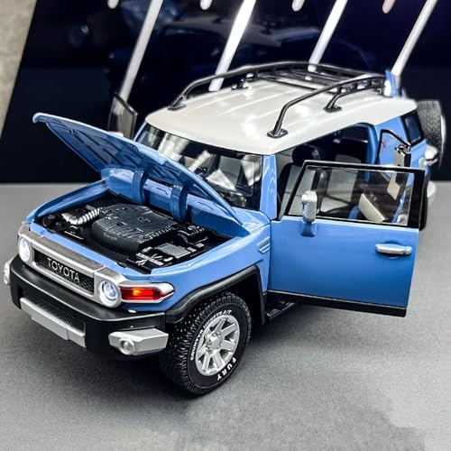 Image of 1:24 Fj Land Cruiser Toy Car Toyota Toy Car Diecast Metal Cars Pull Back Openable Door Light Sound Cars for Kids