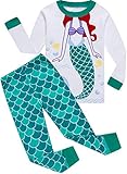 Girls Christmas Pajamas for Kids Cartoon Sleepwear Children Mermaid PJs Pants Set Size 4