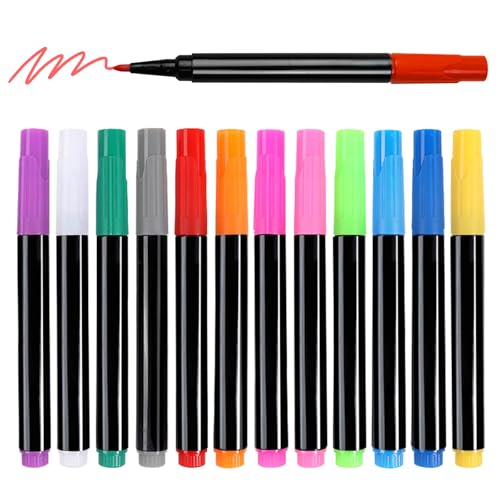 12-Color Neon Paint Markers for LED Note Board with Colors, Fluorescent Ink Design, Erasable Markers for LED Writing Boards, Best Gift for Kids