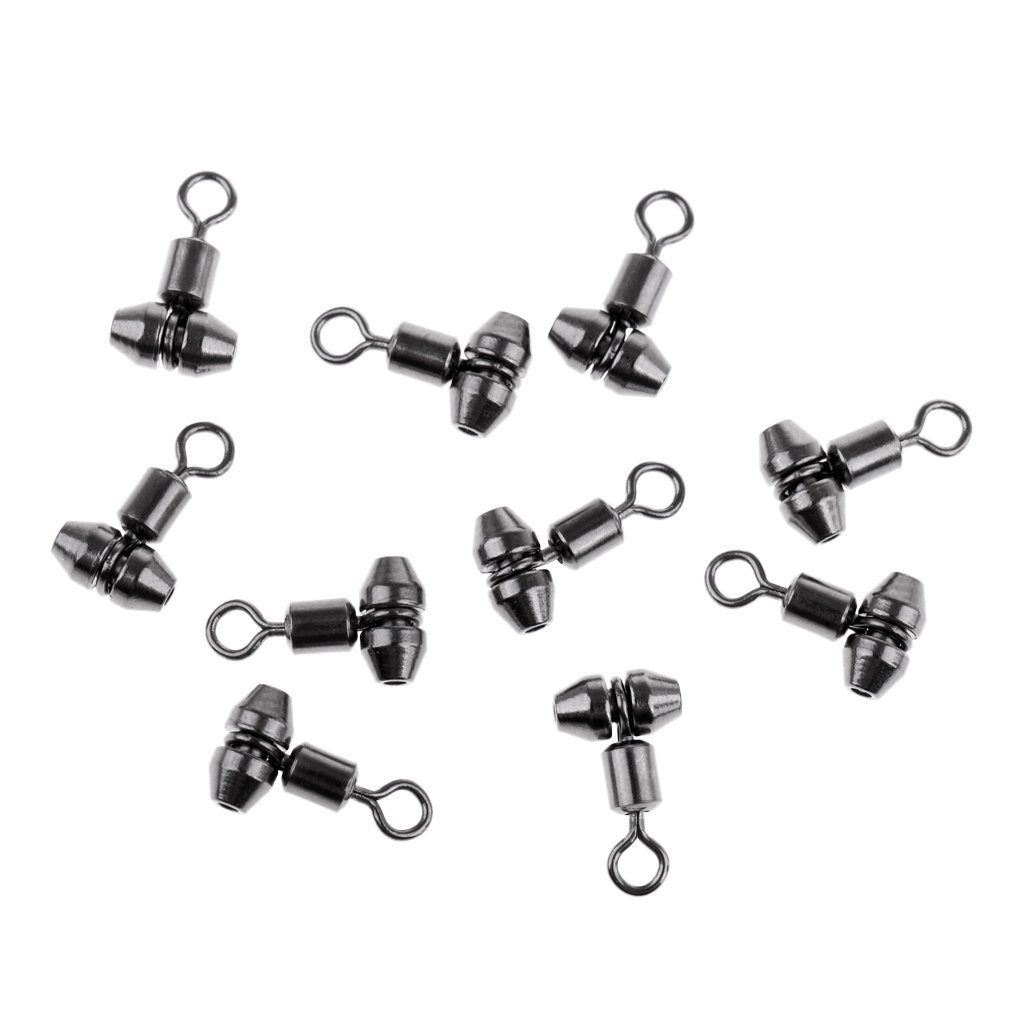 10 pezzi Girelle da pesca Cross-line Swivels Line Lures Connettore Rig Anelli S