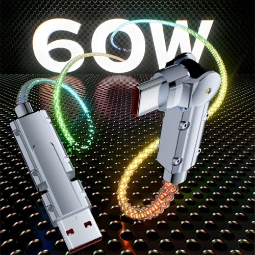 Image of Light Up USB C Charging Cords 2 Pack 6.6ft LED USB C to C Cable Multicolored RGB Colorful Gradual Rotating Charging Cable Type C Charger Cord for iPhone 17 16 15 Samsung Galaxy S25 S24 S23 S22,Laptops
