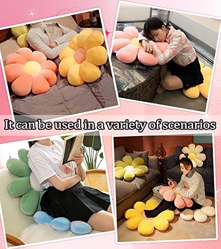 Lrkoayjgo Flower Pillow, Flower-Shaped Throw Pillow Butt Seating Cushion Flower Floor Pillow, Cute Decorative Plush Pillow For Chair Bed Sofa (White, 15.75") #TOP6