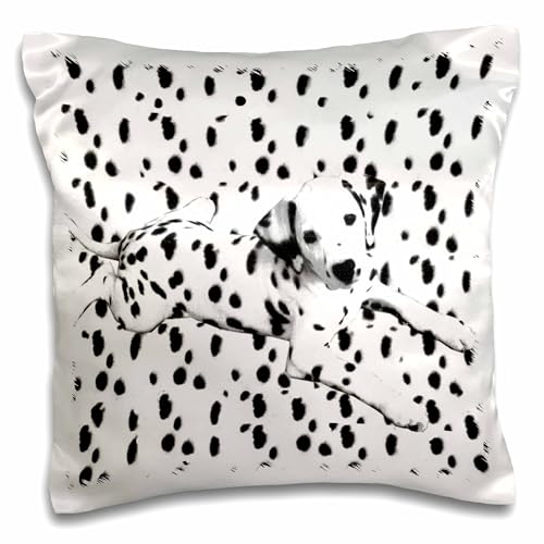 3dRose Dogs Dalmatian, Spots (pc-751-1) Pillow Case, White