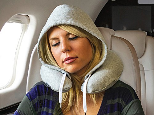 Hoodiepillow Inflatable Neck Pillow For Airplane Travel, Car, Train Or Relaxing At Home. Compact, Comfortable For Your Neck And Includes Privacy Hood - Blue #TOP4